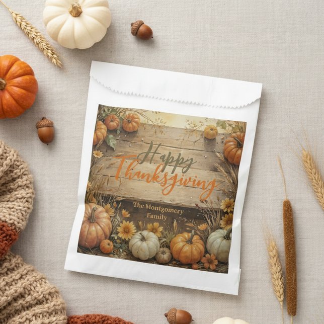 Rustic Fall Farmhouse Style Thanksgiving Favour Bag (Creator Uploaded)