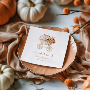 Rustic Fall Floral Burgundy Baby Shower Napkin