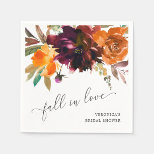 Rustic Fall Floral Elegant Bridal Shower Napkin