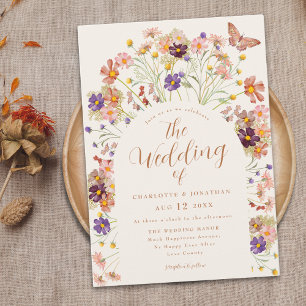 Rustic Fall Floral Floral Wedding Invitation