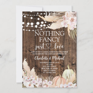 Rustic Fall Floral Nothing Fancy Just Love Wedding Invitation