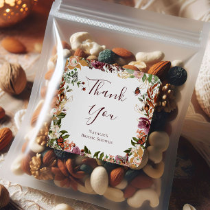 Rustic Fall Floral Square Sticker