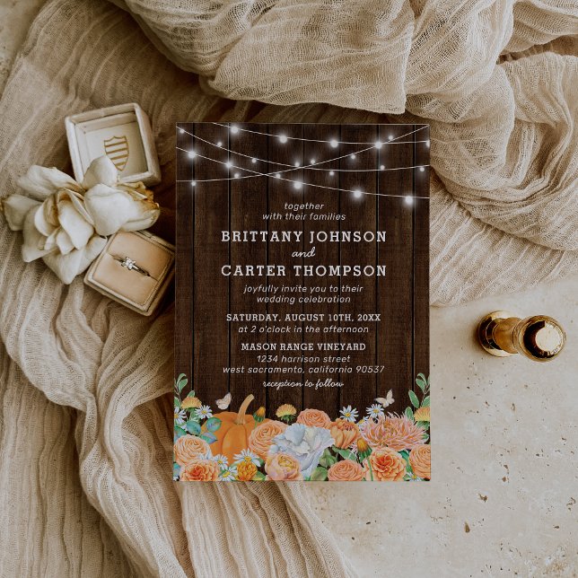 Rustic Fall Floral Wedding Invitation (Creator Uploaded)