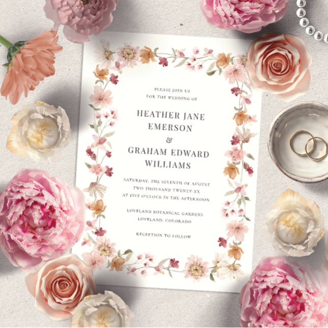 Rustic Fall Floral Wedding Invitation (Creator Uploaded)