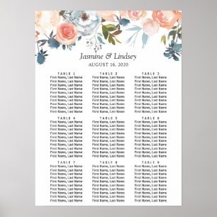 Rustic Fall Floral Wedding Seating Chart