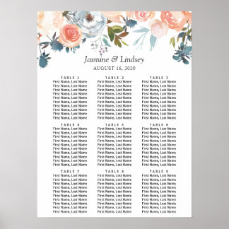 Rustic Fall Floral Wedding Seating Chart