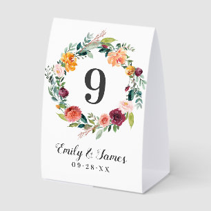 Rustic Fall Floral Wreath Wedding Monogram