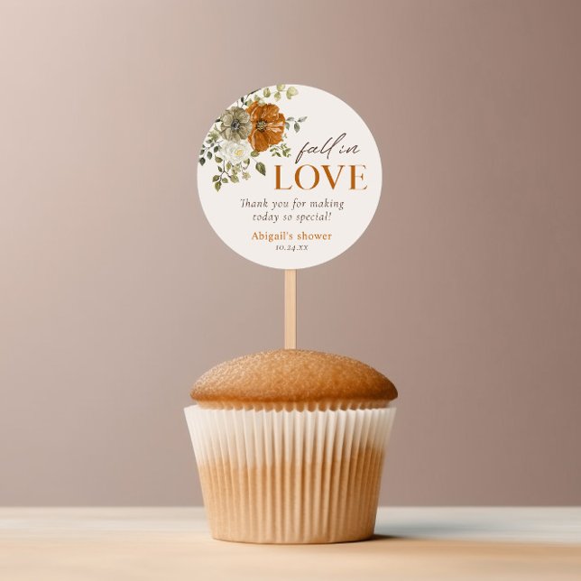 Rustic Fall Flowers Bridal Shower Thank You Classic Round Sticker (Rustic fall Flowers Bridal Shower Thank You Round Sticker cake topper)