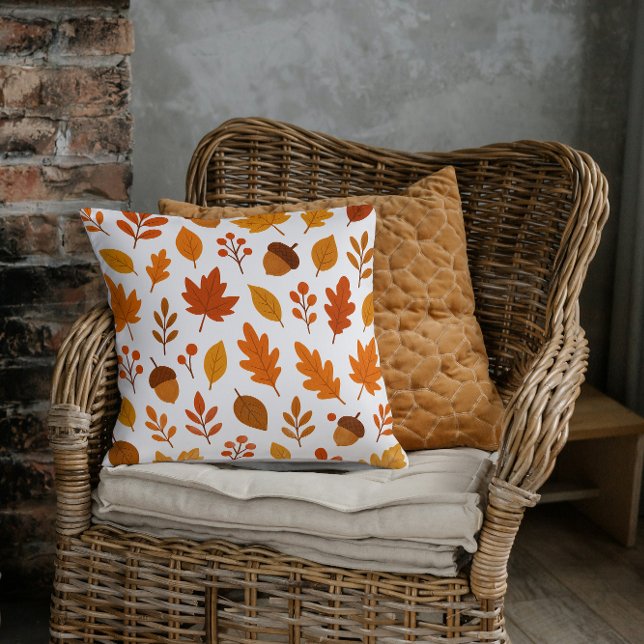 Rustic Fall Foliage & Acorn Cushion (Creator Uploaded)
