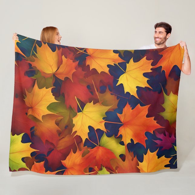 Rustic Fall Foliage Fleece Blanket (In Situ)