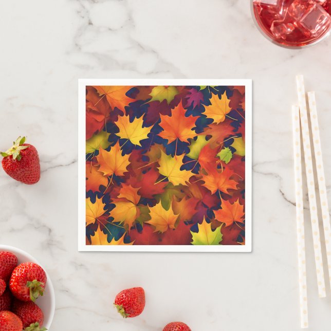 Rustic Fall Foliage Napkin (Insitu)