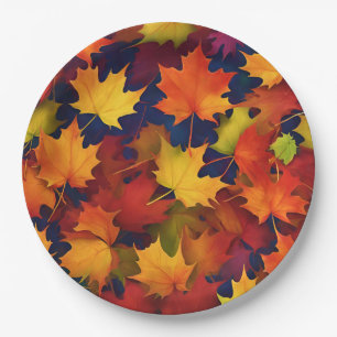 Rustic Fall Foliage Paper Plate