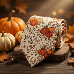  Rustic Fall Foliage & Pumpkins  Tie