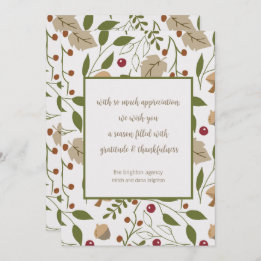 Rustic Fall Foliage Thanksgiving Gratitude Holiday Card