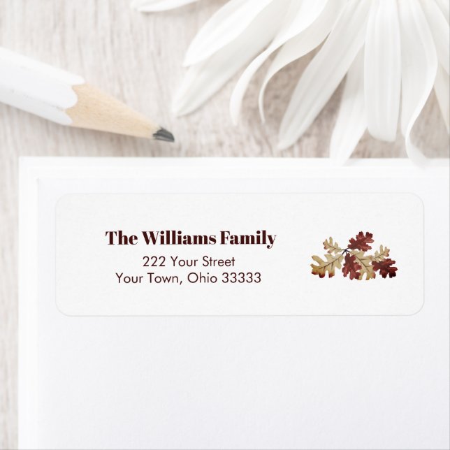 Rustic Fall Foliage Thanksgiving Return Address Label (Insitu)