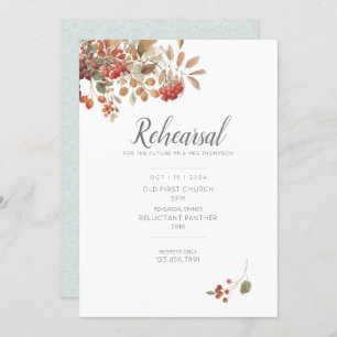 Rustic Fall Foliage Watercolor Wedding Invitation