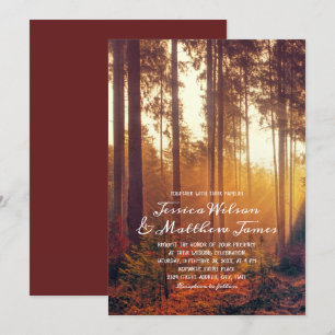 Rustic Fall Forest Autumn Colours Country Wedding Invitation