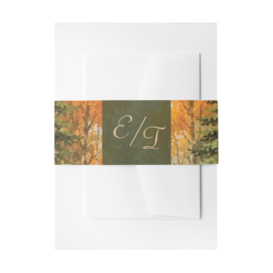 Rustic Fall Forest Initials Invitation Belly Band