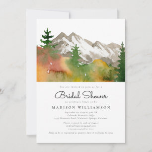 Rustic Fall Forest Mountain Boho Bridal Shower In Invitation
