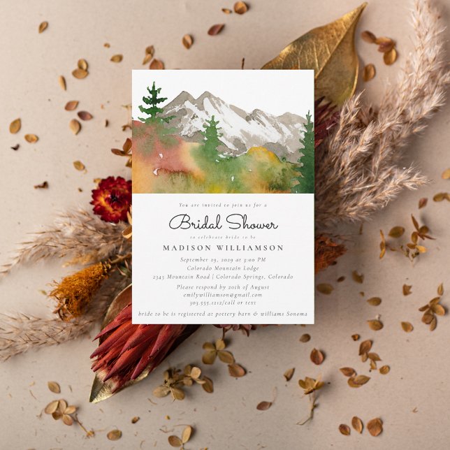 Rustic Fall Forest Mountain Boho Bridal Shower  Invitation (Creator Uploaded)
