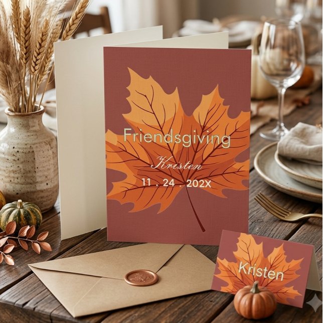 Rustic Fall Friendsgiving Custom Names   Card (Creator Uploaded)