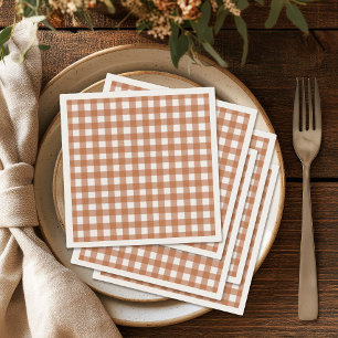 Rustic Fall Gingham Dinner Party Napkin
