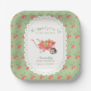 Rustic Fall Harvest Apple Of Our Eye Baby Shower  Paper Plate