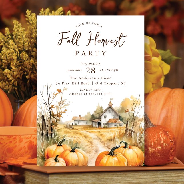 Rustic Fall Harvest Barn Thanksgiving Invitation (Creator Uploaded)