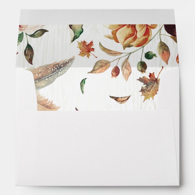 rustic fall harvest country wedding floral envelopes (Back (Bottom))
