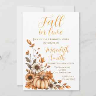 Rustic Fall in Love Bridal Shower Invitation