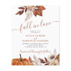 Rustic fall in love BUDGET wedding invitation