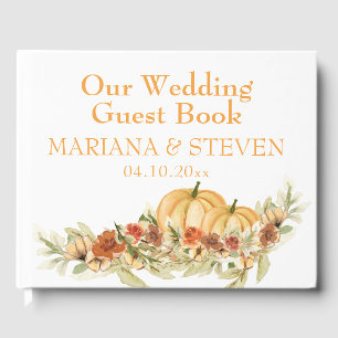 Rustic Fall in Love Pumpkin Wedding Guest Book