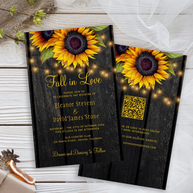 Rustic fall in love QR code all in one wedding (Creator Uploaded)