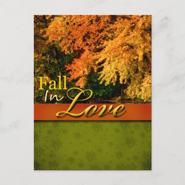 Rustic Fall In Love Wedding Postcard (Front)
