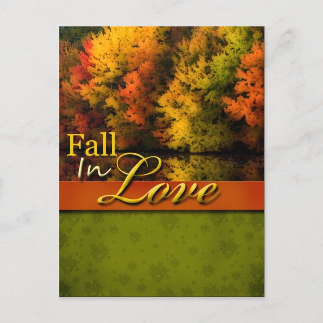 Rustic Fall In Love Wedding Postcard (Front)