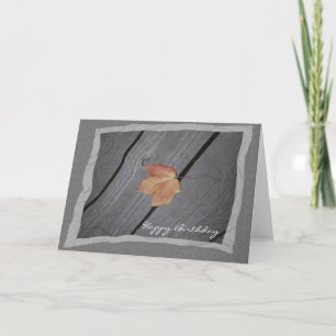 Rustic Fall Leaf Happy Birthday Card
