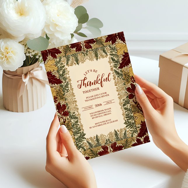 Rustic Fall Leaf Thanksgiving Celebration Invitation (Creator Uploaded)