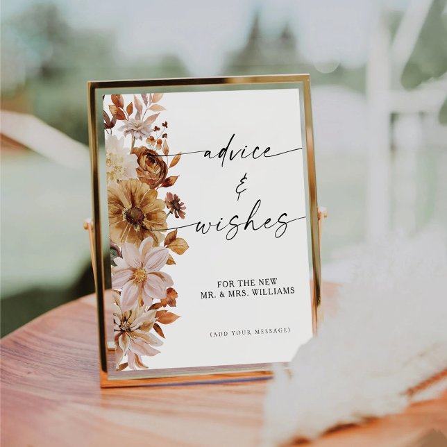 Rustic Fall Leaves Advice & Wishes Pedes Pedestal Sign (Creator Uploaded)