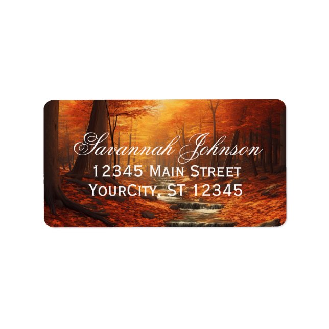 Rustic Fall Leaves Autumn Custom Address Labels (Front)