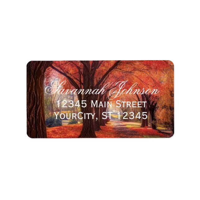 Rustic Fall Leaves Autumn Custom Address Labels (Front)