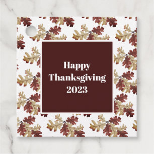 Rustic Fall Leaves Autumn Foliage Thanksgiving  Favour Tags