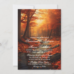 Rustic Fall Leaves Autumn Nature Wedding Invitation