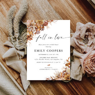 Rustic Fall Leaves Bridal Shower Invitation