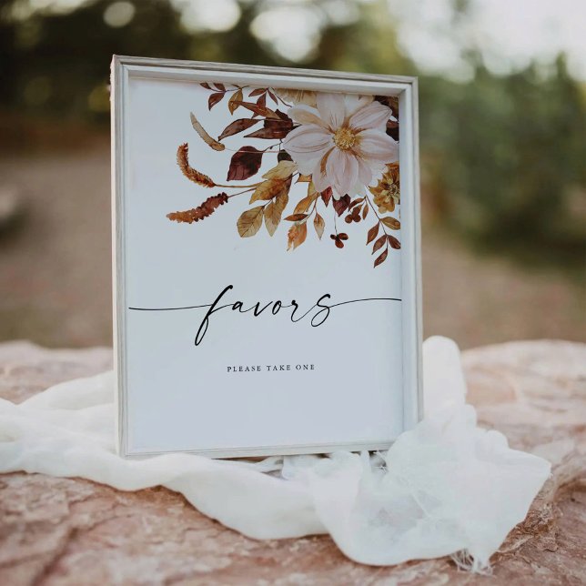 Rustic Fall Leaves Favours Sign (Creator Uploaded)