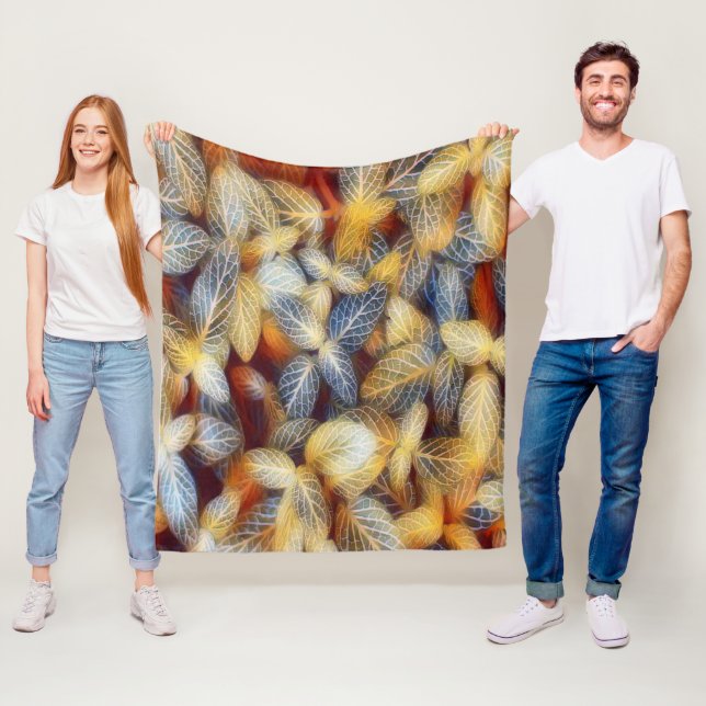 Rustic Fall Leaves Fleece Blanket (In Situ)