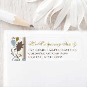 Rustic Fall Leaves Swirls Holiday Return Address Return Address Label