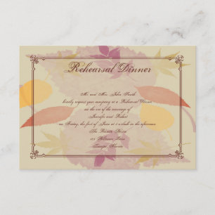 Rustic Fall Leaves Wedding Insert Rehearsal Dinner Invitation