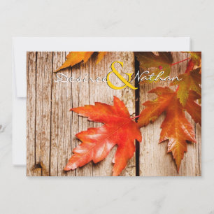 Rustic Fall Leaves Wedding Invitation