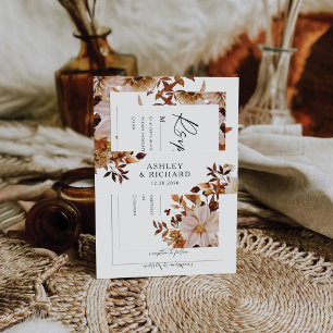 Rustic Fall Leaves Wedding Invitation Belly Band