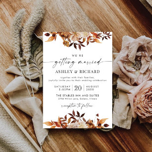 Rustic Fall Leaves Wedding Wedding Invitation 